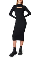 Sweaty Betty Cutaway Long Sleeve Knit Midi Dress Black at Nordstrom,