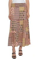 Liverpool Los Angeles Tiered Patchwork Maxi Skirt Geo at Nordstrom,