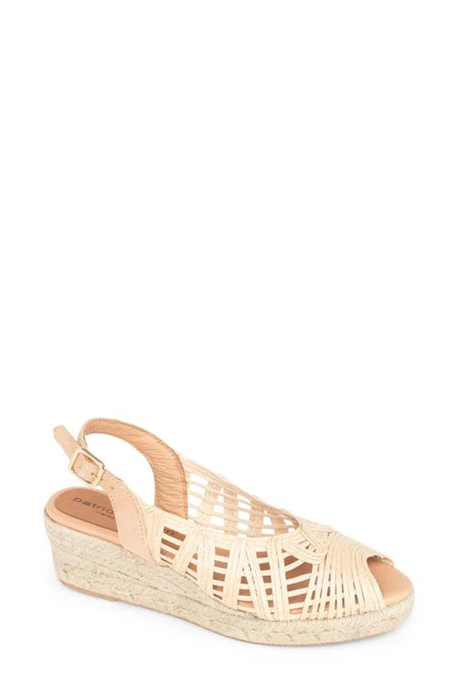 patricia green Willow Raffia Slingback Espadrille Peep Toe Platform Wedge Sandal in Natural at Nordstrom, Size 8