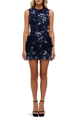 HELSI Miranda Sequin Floral Minidress Navy at Nordstrom,