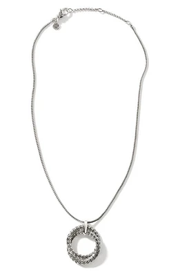 John Hardy Classic Chain Circle Pendant Necklace in Silver at Nordstrom, Size 18