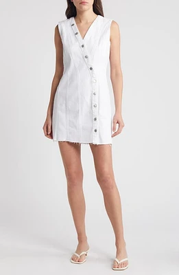 Rails Strand Asymmetric Denim Button-Up Dress Salt White at Nordstrom,