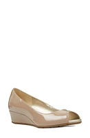 Bandolino Peep Toe Wedge Pump Faux Patent Leather at Nordstrom,