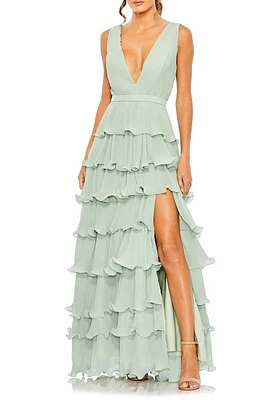 Ieena for Mac Duggal Tiered Ruffle A-Line Gown at Nordstrom,