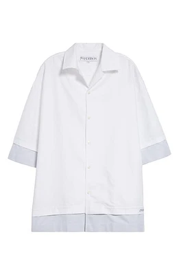 JW Anderson Double Layer Oversize Camp Shirt White at Nordstrom, Us