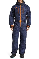 TIPSY ELVES Camouflage Freestyler Waterproof Snowsuit Navy/black/orange at Nordstrom,