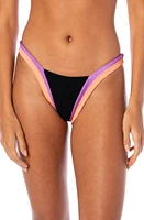 Maaji Noir Black Trinity Double V Reversible Bikini Bottoms at Nordstrom,