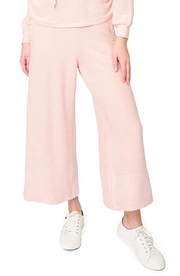 GIBSONLOOK Low-Key Luxe Rib Crop Wide Leg Pants Pink Whip at Nordstrom,