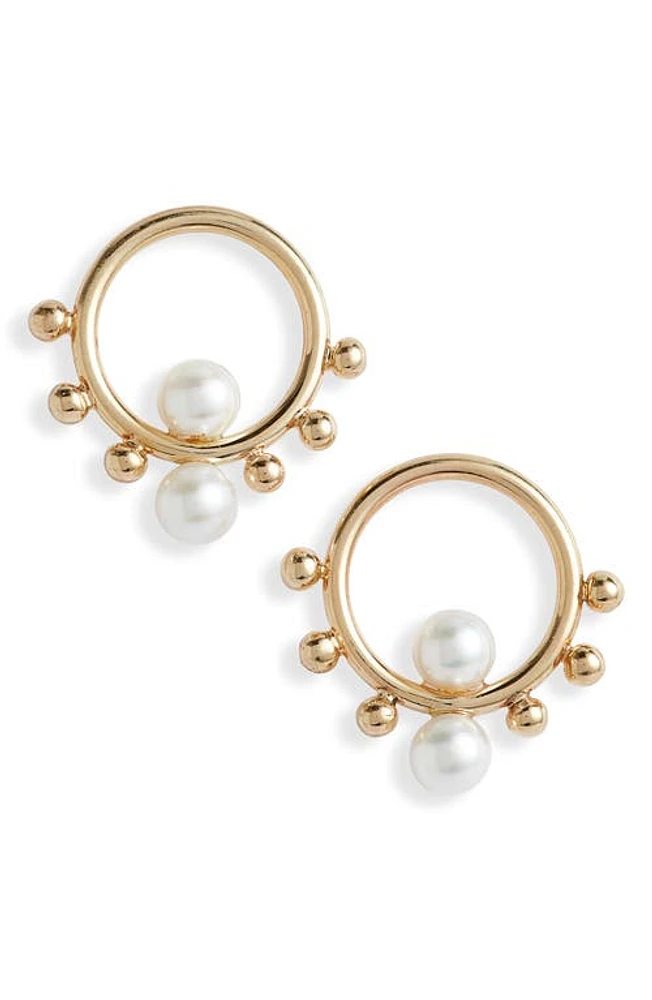 Poppy Finch Circle Bubble Cultured Pearl Drop Earrings in Gold at Nordstrom