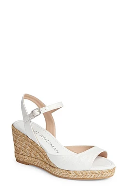 Stuart Weitzman Tia Espadrille Wedge Sandal White at Nordstrom,