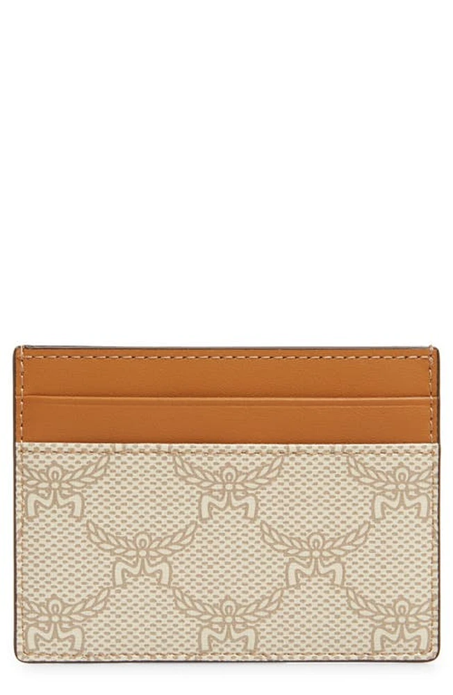 MCM Small Himmel Lauretos Coated Canvas Card Case in Oatmeal at Nordstrom