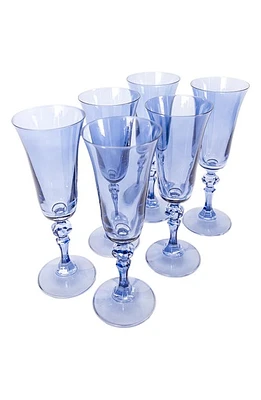 Estelle Colored Glass Set of Regal Flutes in Cobalt Blue at Nordstrom