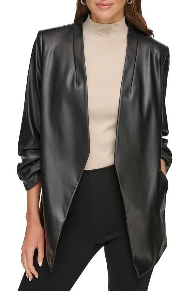 DKNY Ruched Blazer Black at Nordstrom,