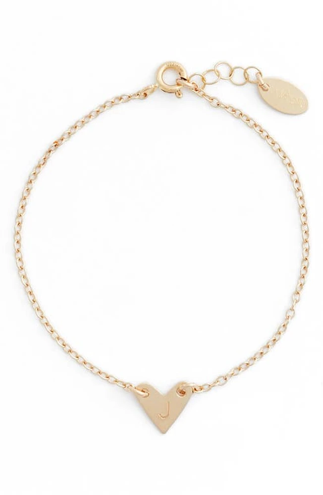 Nashelle Initial Heart Bracelet in Gold-J at Nordstrom