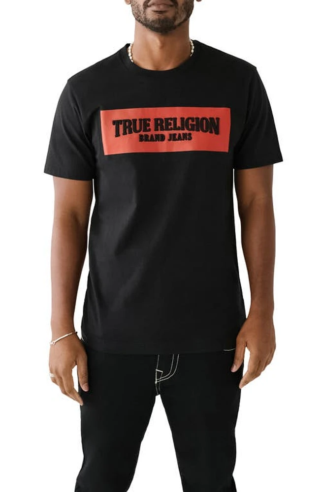 True Religion Brand Jeans Embossed Arch Graphic T-Shirt Jet Black at Nordstrom,