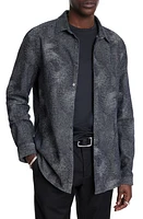 John Varvatos Jase Print Shirt Jacket Indigo at Nordstrom,