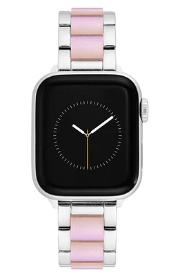 Anne Klein Iridescent Apple Watch Watchband in Chrome Pink at Nordstrom