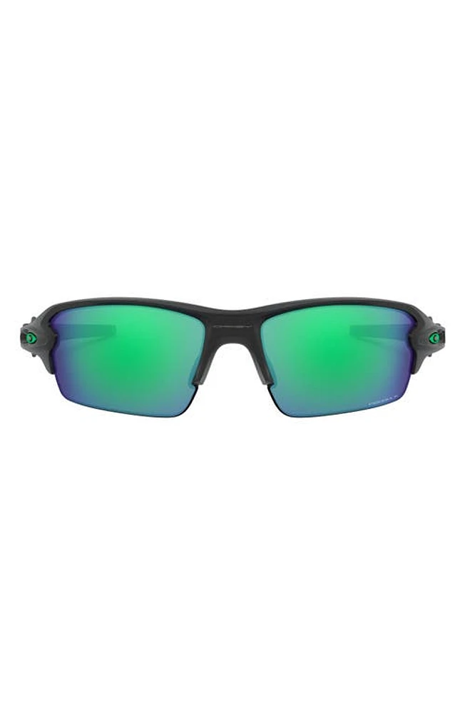 Oakley 61mm Polarized Prizm Wrap Sunglasses in Black at Nordstrom