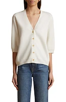 Khaite Tedi Short Sleeve Wool Blend Cardigan Glaze at Nordstrom,