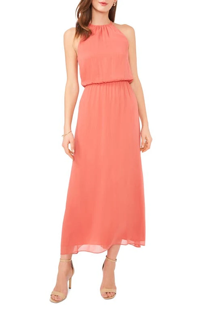 halogen(r) Shirred Halter Neck Dress Faded Rose Red at Nordstrom,