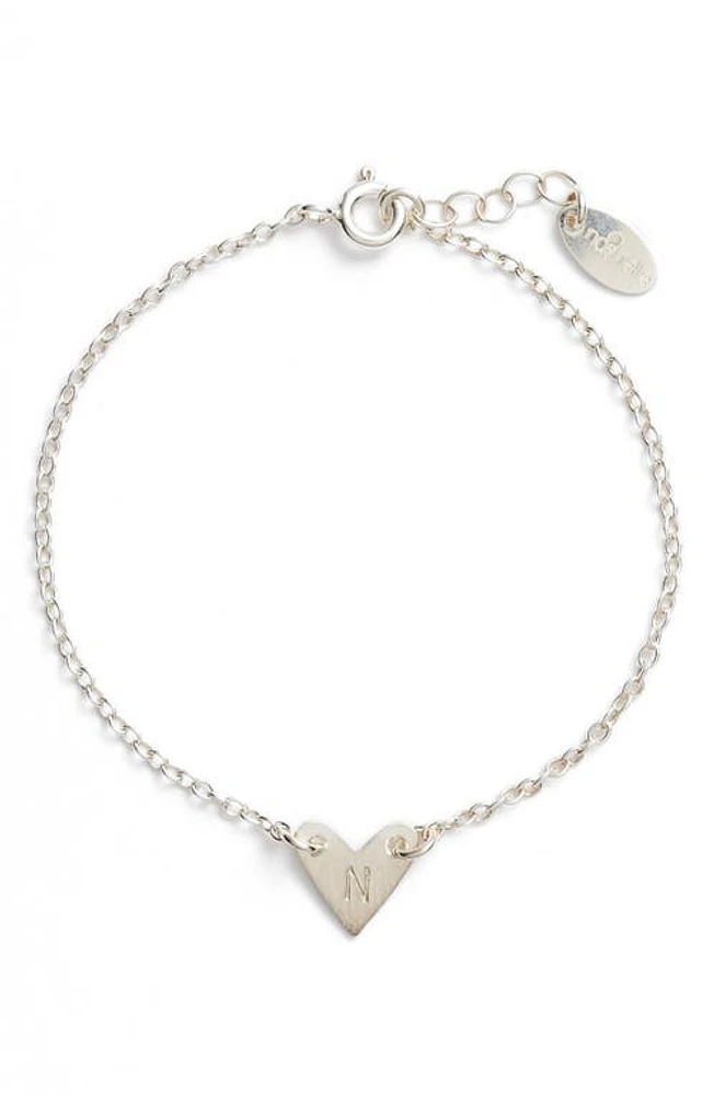 Nashelle Initial Heart Bracelet in Silver-N at Nordstrom