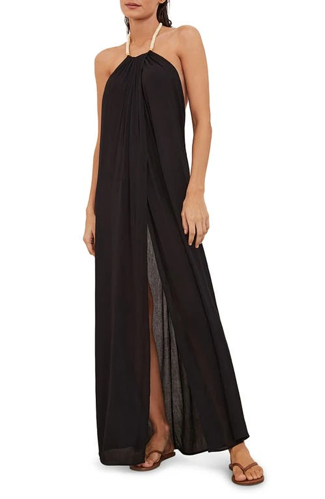 ViX Swimwear Cloe Halter Cover-Up Maxi Dress in Black at Nordstrom, Size Medium