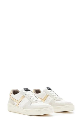 AllSaints Vix Low Top Sneaker White/Gold at Nordstrom,