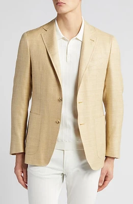 Canali Kei Trim Fit Solid Wool & Silk Blend Sport Coat Yellow at Nordstrom, Us