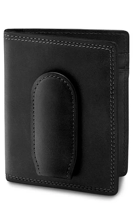 Bosca Deluxe Leather Front Pocket Wallet in Black at Nordstrom