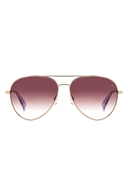 rag & bone 59mm Aviator Sunglasses in Red Gold/Burgundy Shaded at Nordstrom