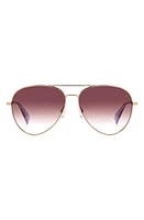 rag & bone 59mm Aviator Sunglasses in Red Gold/Burgundy Shaded at Nordstrom