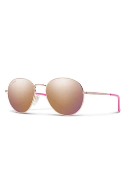 Smith Prep 53mm Polarized Round Sunglasses in Rose Gold /Rose Gold at Nordstrom