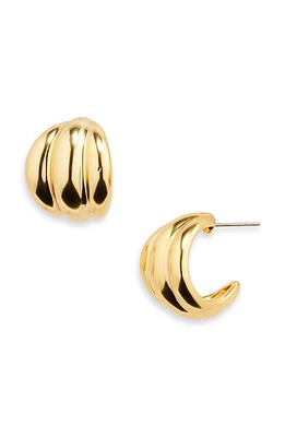 Madewell Ribbed Wavy Hoop Earrings in Vintage Gold at Nordstrom