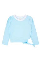 Feather 4 Arrow Kids' Ocean Love Crop Long Sleeve Rashguard Crystal Blue at Nordstrom,