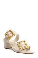 Schutz Enola Block Heel Sandal Pearl at Nordstrom