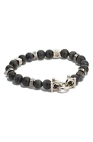 FERRAGAMO Men's Beaded Stone Stretch Bracelet in Falcons Eye at Nordstrom