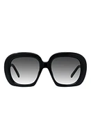 Loewe Curvy 53mm Square Sunglasses in Shiny Black /Gradient Smoke at Nordstrom