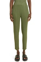 Pleats Please Issey Miyake Pleated Ankle Pants in Khaki at Nordstrom, Size 5