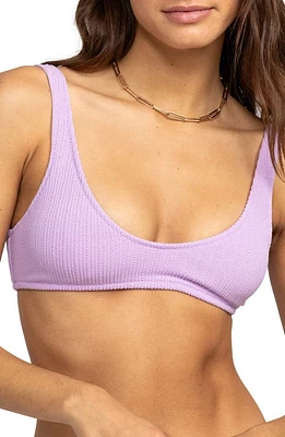 Roxy Aruba Textured Bikini Top Crocus Petal at Nordstrom,