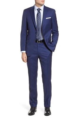 Hart Schaffner Marx New York Classic Fit Solid Stretch Wool Suit Navy at Nordstrom, Long