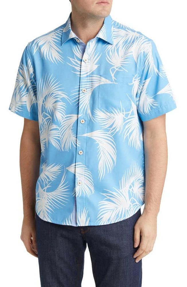 Tommy Bahama Palmtastic Short Sleeve Button-Up Shirt in Infinity Pool at Nordstrom, Size Medium