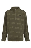 adidas Kids' Brand Love Cozy Half Zip Pullover Olive at Nordstrom,