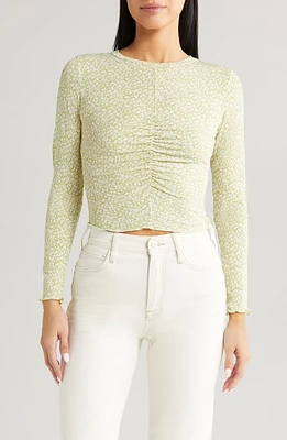 All Favor Floral Ruched Long Sleeve Top at Nordstrom,