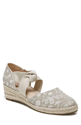 LifeStride Kascade Wedge Espadrille Sandal - Wide Width Available in Khaki Fabric at Nordstrom, Size 7