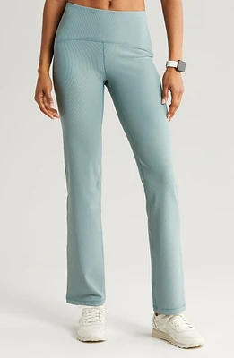 zella Luxe High Waist Rib Flare Leggings at Nordstrom,