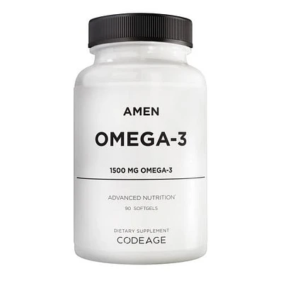 Codeage Amen Omega-3 Supplement, EPA DHA Fatty Acids Fish Oil Capsules, Brain Health, Cognition, 90 Softgels in White at Nordstrom