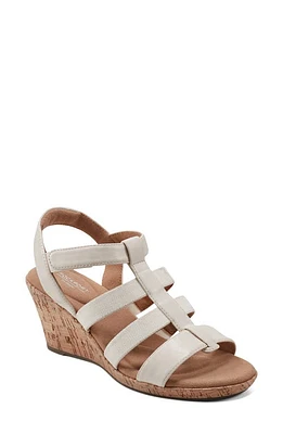 Rockport Blanca Strappy Wedge Sandal Chalk Synthetic at Nordstrom,