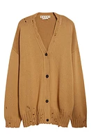 Marni Oversize Distressed Cotton Cardigan Tan at Nordstrom, Us