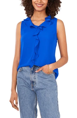 Vince Camuto Ruffle Neck Sleeveless Georgette Blouse at Nordstrom,