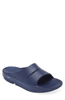 Oofos OOaah Slide Sandal Navy at Nordstrom,